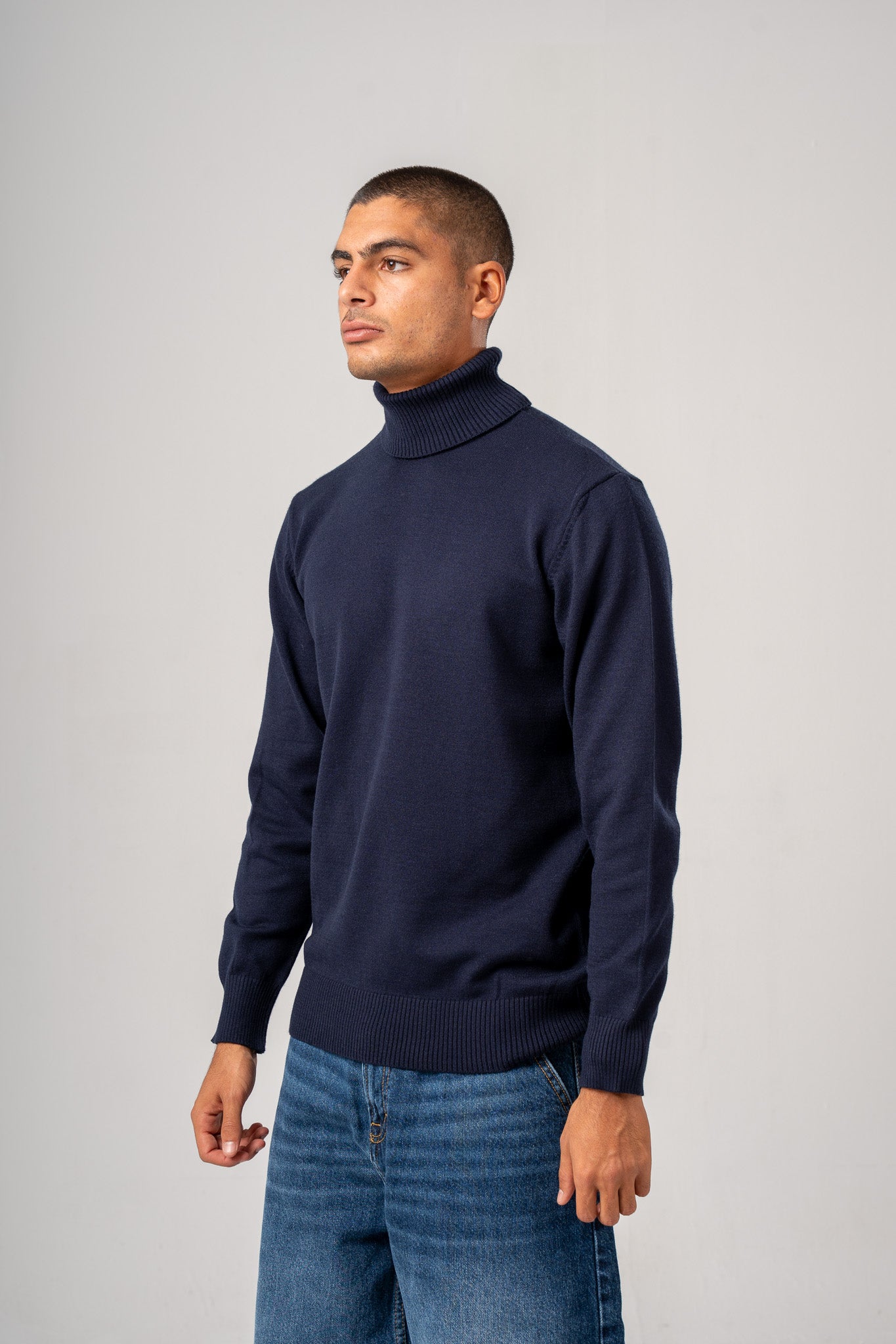 Navy Turtle Neck Pullover